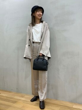 「サテンパンツ」｜「アイテム（その他アウター）」を使った、SENSE OF PLACE ONLINE STOREさん（レディース・166cm）の秋コーディネート
