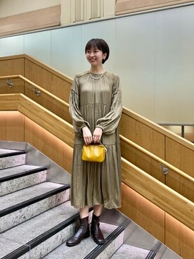 「SENSE OF PLACE by URBAN RESEARCH（センスオブプレイスバイアーバンリサーチ）のスクエアトウセンターシームストレッチローブーツ（その他シューズ）」を使った、SENSE OF PLACE ONLINE STOREさん（レディース・166cm）の秋コーディネート