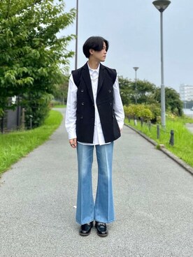 「ジレ」｜「アイテム（その他アウター）」を使った、SENSE OF PLACE ONLINE STOREさん（メンズ・175cm）の秋コーディネート