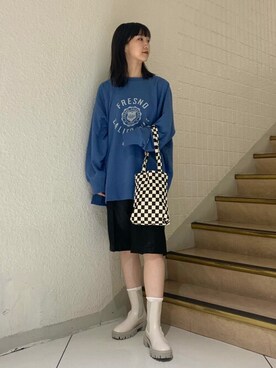 「レザー」｜「アイテム（エコバッグ/サブバッグ）」を使った、SENSE OF PLACE ONLINE STOREさん（レディース・164cm）の秋コーディネート