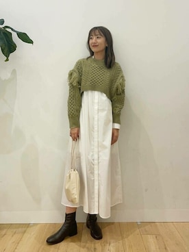 「SENSE OF PLACE by URBAN RESEARCH（センスオブプレイスバイアーバンリサーチ）のスクエアトウセンターシームストレッチローブーツ（その他シューズ）」を使った、SENSE OF PLACE ONLINE STOREさん（レディース・163cm）の秋コーディネート