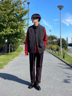「Uiscel（ユイセル）のアイテム（ジャケット/アウター）」を使った、SENSE OF PLACE ONLINE STOREさん（メンズ・175cm）の秋コーディネート