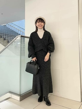 「SENSE OF PLACE by URBAN RESEARCH（センスオブプレイスバイアーバンリサーチ）のスクエアトウセンターシームストレッチローブーツ（その他シューズ）」を使った、SENSE OF PLACE ONLINE STOREさん（レディース・158cm）の秋コーディネート