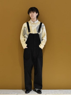 「SENSE OF PLACE by URBAN RESEARCH（センスオブプレイスバイアーバンリサーチ）のアイテム（オールインワン・サロペット）」を使った、SENSE OF PLACE ONLINE STOREさん（メンズ・180cm）の冬コーディネート