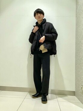 「SENSE OF PLACE by URBAN RESEARCH（センスオブプレイスバイアーバンリサーチ）のジャーマントレーナー（スニーカー）」を使った、SENSE OF PLACE ONLINE STOREさん（メンズ・180cm）の冬コーディネート