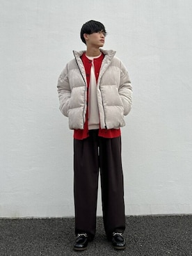 「HARUTA」｜「アイテム（ダウンジャケット/コート）」を使った、SENSE OF PLACE ONLINE STOREさん（メンズ・166cm）の冬コーディネート