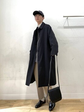 「HARUTA」｜「アイテム（ステンカラーコート）」を使った、SENSE OF PLACE ONLINE STOREさん（メンズ・173cm）の冬コーディネート