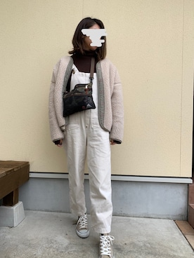 「髪ボサボサ」｜「アイテム（オールインワン・サロペット）」を使った、hanapiさん（レディース・165cm）の秋コーディネート