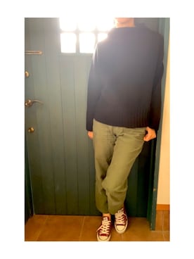 「THE SHINZONE（ザ　シンゾーン）のアイテム（カーゴパンツ、グリーン系）」を使った、hanapiさん（レディース・165cm）の秋コーディネート