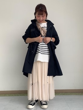 「みりたりー」｜「アイテム（モッズコート）」を使った、coen なんばらさん（レディース・157cm）の秋コーディネート