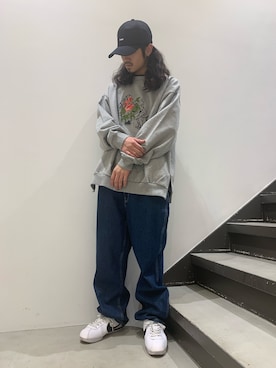 「XLARGE（エクストララージ）のアイテム（帽子）」を使った、岡崎　航さん（メンズ・162cm）の冬コーディネート