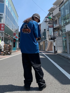 「XLARGE（エクストララージ）のアイテム（ハット）」を使った、岡崎　航さん（メンズ・162cm）の春コーディネート