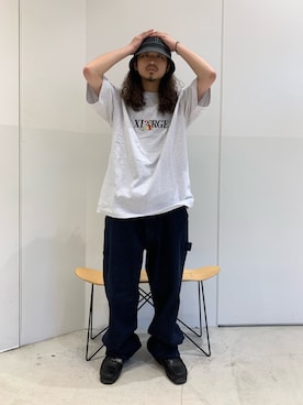「XLARGE（エクストララージ）のアイテム（ハット）」を使った、岡崎　航さん（メンズ・162cm）の春コーディネート