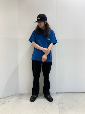 「XLARGE（エクストララージ）のアイテム（キャップ）」を使った、岡崎　航さん（メンズ・162cm）の春コーディネート