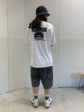 「XLARGE（エクストララージ）のアイテム（ハット）」を使った、岡崎　航さん（メンズ・162cm）の春コーディネート