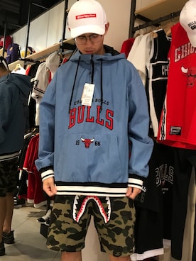 「NBA（エヌビーエー）のアイテム（帽子）」を使った、LadyDeerさん（メンズ・175cm）の夏コーディネート