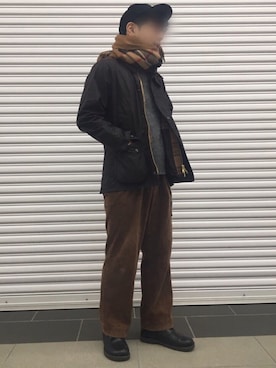 「Hender Scheme（エンダースキーマ）のアイテム（キャップ）」を使った、ぶろりーさん（メンズ・165cm）の冬コーディネート