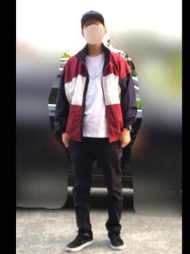 「KANGOL（カンゴール）のアイテム（ナイロンジャケット）」を使った、FLさん（メンズ・178cm）の春コーディネート