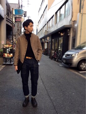 「orslow」｜「アイテム（その他）」を使った、やまぐちさん（メンズ・173cm）の冬コーディネート