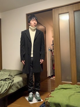 「Paul Smith（ポールスミス）のアイテム（チェスターコート）」を使った、paさん（メンズ・170cm）の冬コーディネート