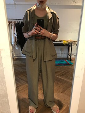 「Hanes」｜「アイテム（セットアップ）」を使った、amiさん（レディース・158cm）の夏コーディネート