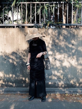 ワンピース 「JOHN LAWRENCE SULLIVAN/ジョンローレンスサリバン」WRINKED JERSEY DOKING DRESS/シュリン ジョン ローレンス サリバン(JOHN LAWRENCE SULLIVAN) 2024-25年秋冬