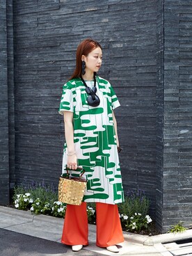 「VINTAGE（ヴィンテージ）のアイテム（パンプス）」を使った、amiさん（レディース・157cm）の夏コーディネート