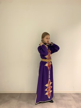 「VINTAGE（ヴィンテージ）のアイテム（ドレス）」を使った、amiさん（レディース・158cm）の冬コーディネート