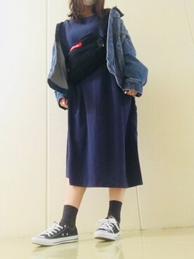 「Another Edition（アナザーエディション）のアイテム（デニムジャケット）」を使った、ちーこさん（レディース・167cm）の春コーディネート