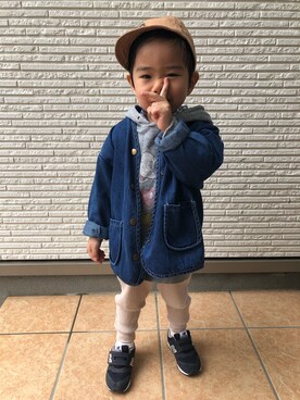 「no brand（ノーブランド）のアイテム（ジャケット/アウター）」を使った、rairaiさん（キッズ・90cm）の春コーディネート