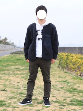 パーカーを使った ボアフリースカーディガン のメンズ人気ファッションコーディネート ユーザー その他ユーザー Wear