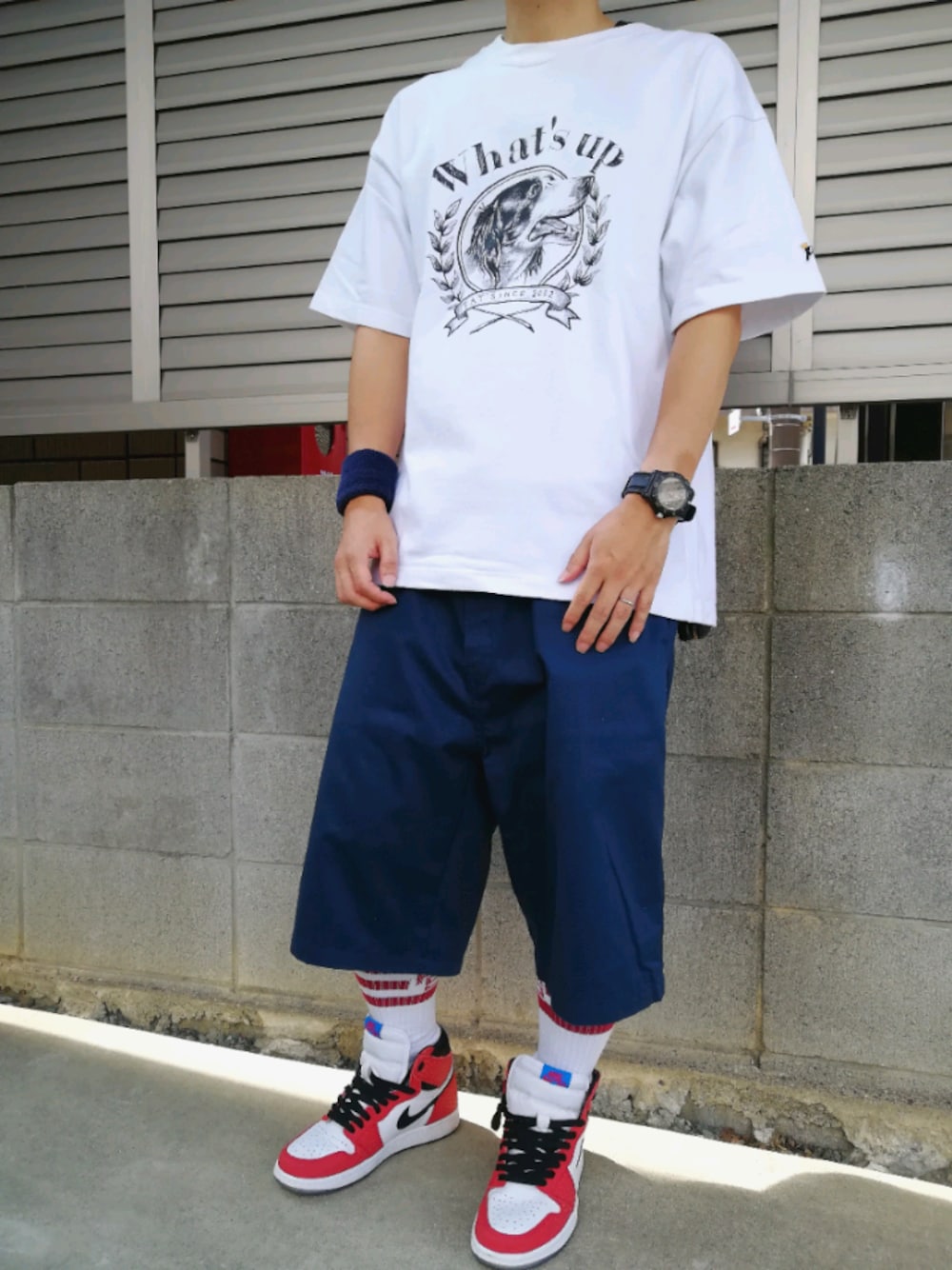 「シンプル、ナイキ、休日コーデ、Tシャツ、スケータースタイル、TAMIYA、本日のコーデ」｜「FATのアイテム（Tシャツ/カットソー、ホワイト系）」を使った、Null-Ponさん（メンズ・164cm）の秋コーディネートの1枚目の写真