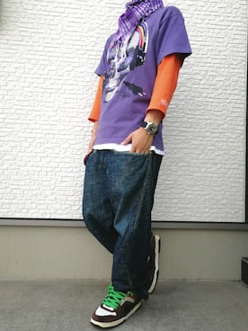 「SCANNER（スキャナー）のアイテム」を使った、Null-Ponさん（メンズ・164cm）の秋コーディネート