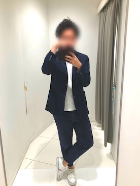 「アイテム（テーラードジャケット、ホワイト系）」を使った、ふぁんさん（メンズ・179cm）の秋コーディネート