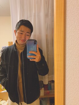 「H&M（エイチ・アンド・エム）のアイテム（ミリタリージャケット）」を使った、しろこうさん（メンズ・165cm）の冬コーディネート