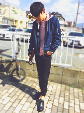 「ドラフトリーバイス」｜「アイテム（ブルゾン）」を使った、Ryosukeさん（メンズ・180cm）の冬コーディネート