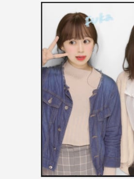 「ラメニット」｜「アイテム（デニムジャケット）」を使った、fukaさん（レディース・156cm）の冬コーディネート