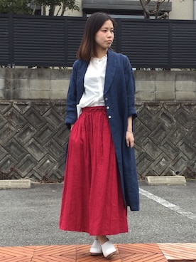 「YARRA（ヤラ）のアイテム」を使った、B2-FUKUYAさん（レディース・162cm）の春コーディネート