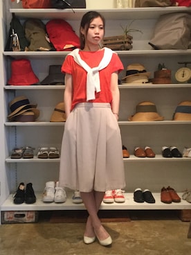 「YARRA（ヤラ）のアイテム」を使った、B2-FUKUYAさん（レディース・162cm）の春コーディネート
