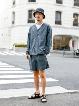 「BURLAP OUTFITTER（バーラップアウトフィッター）のアイテム（ブルゾン）」を使った、HIKARU KONUMANOさん（メンズ・180cm）の春コーディネート