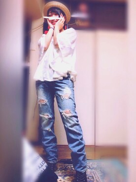 「わからぬのアイテム（その他パンツ、グレー系）」を使った、mayuさん（レディース・153cm）の冬コーディネート