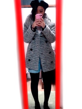 「足みじかっのアイテム（その他、ブラック系）」を使った、mayuさん（レディース・153cm）の冬コーディネート