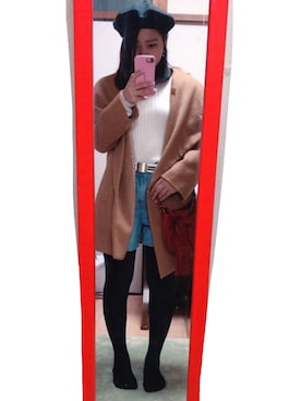 「半ズボン」｜「アイテム（その他）」を使った、mayuさん（レディース・153cm）の冬コーディネート