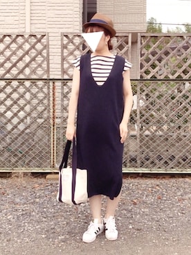 「osharewalker（オシャレウォーカー）のアイテム（帽子）」を使った、akkiさん（レディース・163cm）の夏コーディネート
