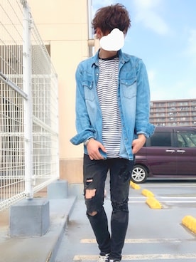 「H&M（エイチ・アンド・エム）のアイテム（ジャケット/アウター）」を使った、佑葵さん（メンズ・174cm・10代）の春コーディネート