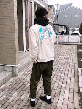 「BACK NUMBER（バックナンバー）のアイテム（スウェット）」を使った、yusukeさん（メンズ・181cm）の冬コーディネート