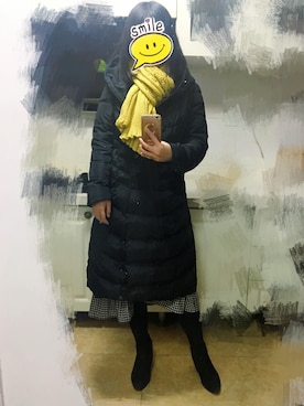 「Honeys（ハニーズ）のアイテム（ダウンジャケット/コート）」を使った、严大脑门儿太笨さん（レディース・164cm）の冬コーディネート