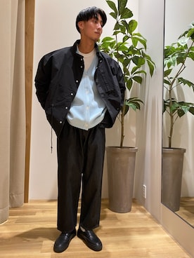 「サックスブルー」｜「アイテム（ブルゾン）」を使った、kaitoさん（メンズ・172cm）の冬コーディネート