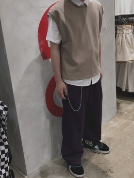 「アパレルスタッフ」｜「アイテム（スラックス）」を使った、オダユウヤ🇰🇷さん（メンズ・170cm）の夏コーディネート