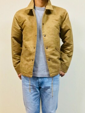 「TIMELY WARNING（タイムリーワーニング）のアイテム（その他アウター）」を使った、Surfdays storeさん（メンズ・170cm）の秋コーディネート